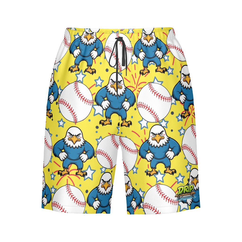 Men/Teen Swim Shorts - Stars and Strikes Yellow