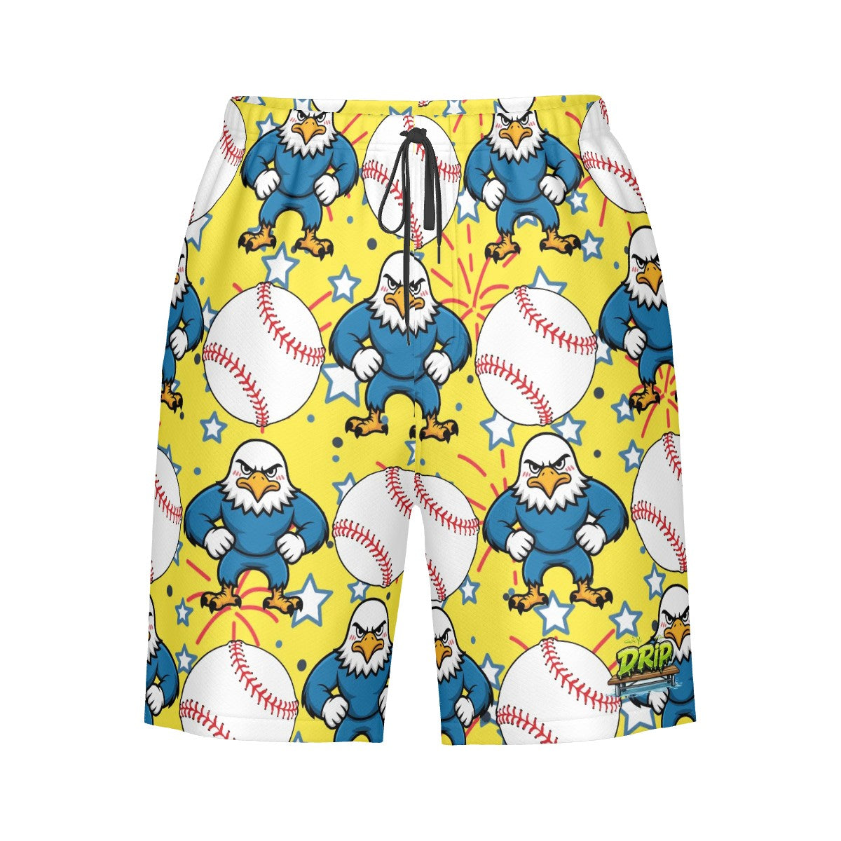 Men/Teen Swim Shorts - Stars and Strikes Yellow