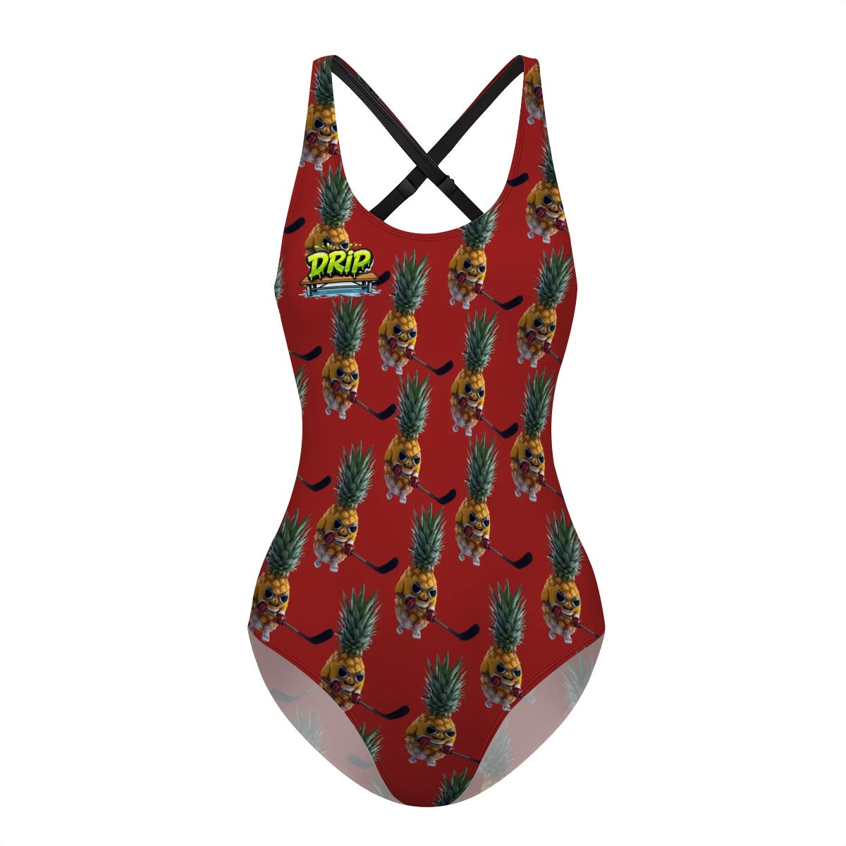 Cross-Back One Piece Swimsuit Women - Piney Snipes Classic Red