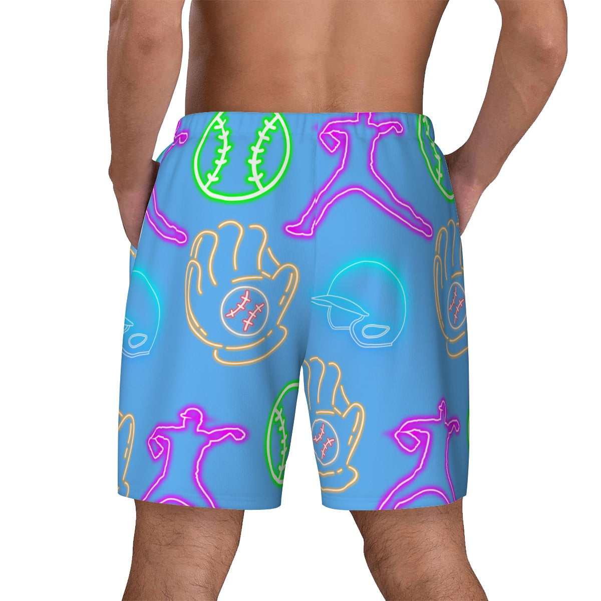 W2W Pro Mesh Hybrid Shorts - Sky Blue Neon Lights