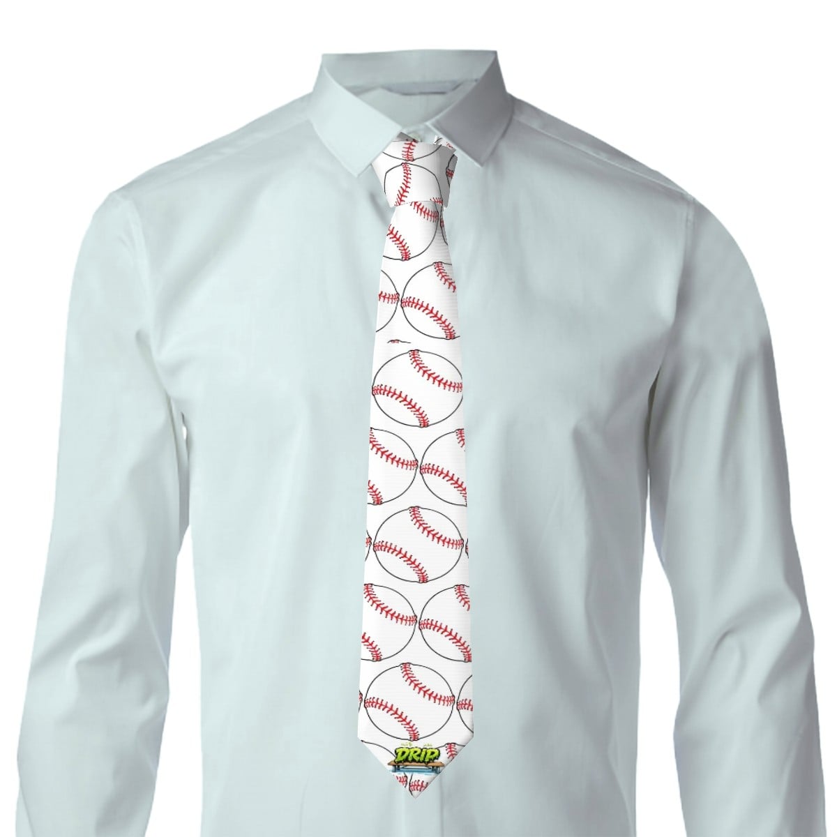 Game Day Tie - Baseballs Classic White