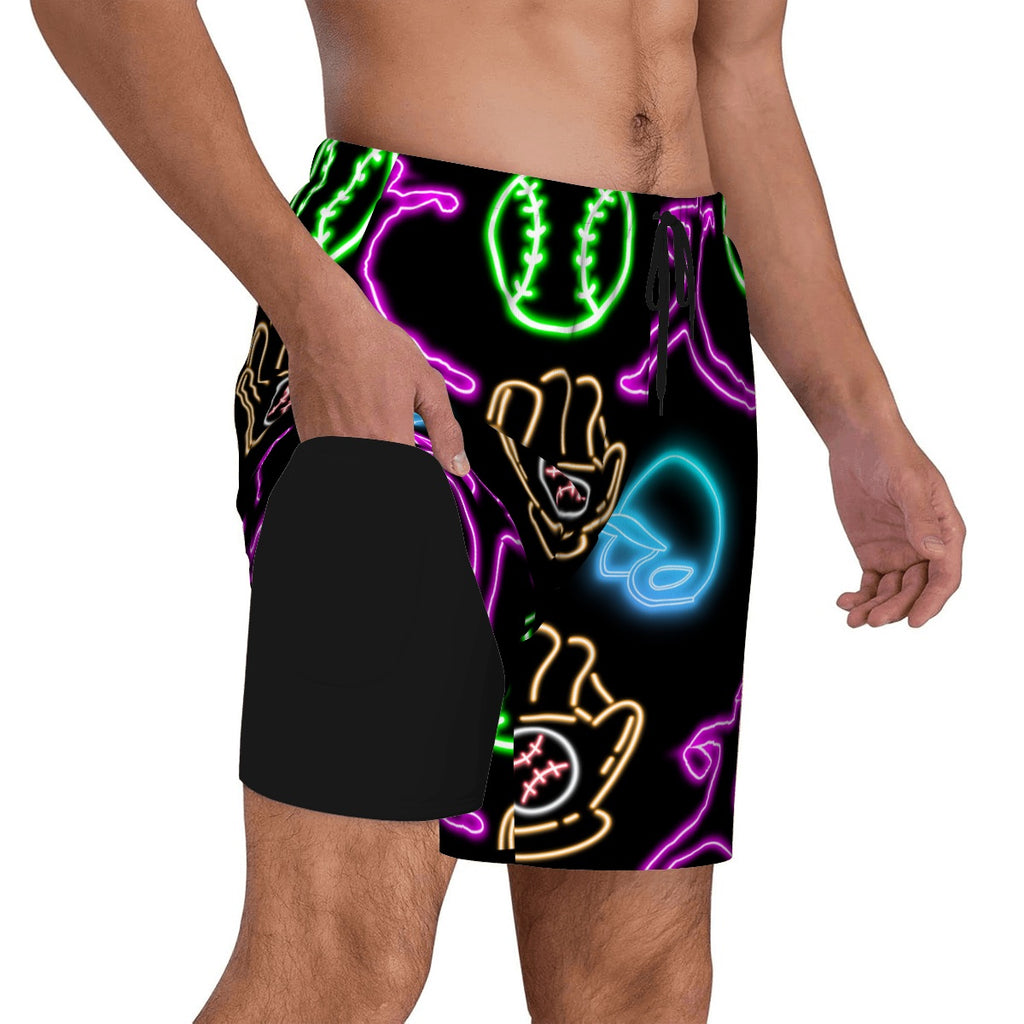 W2W Pro Mesh Hybrid Shorts - Black Neon Lights