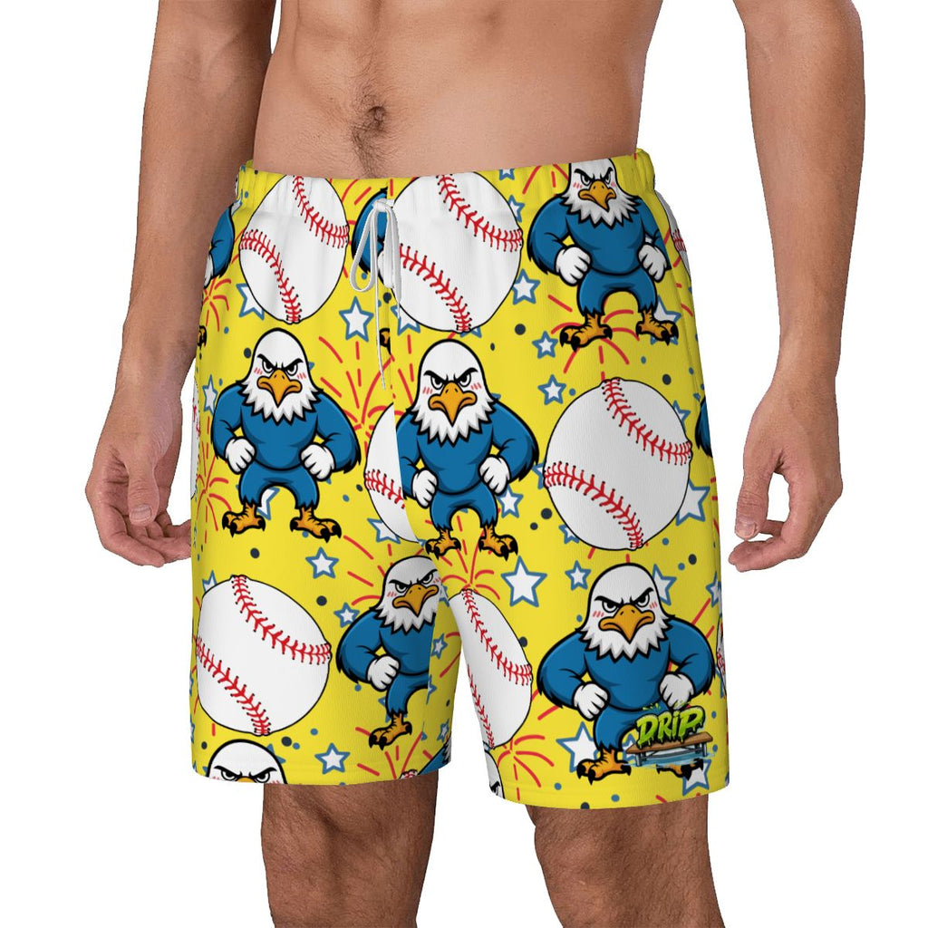 W2W Pro Mesh Hybrid Shorts - Stars and Strikes Yellow