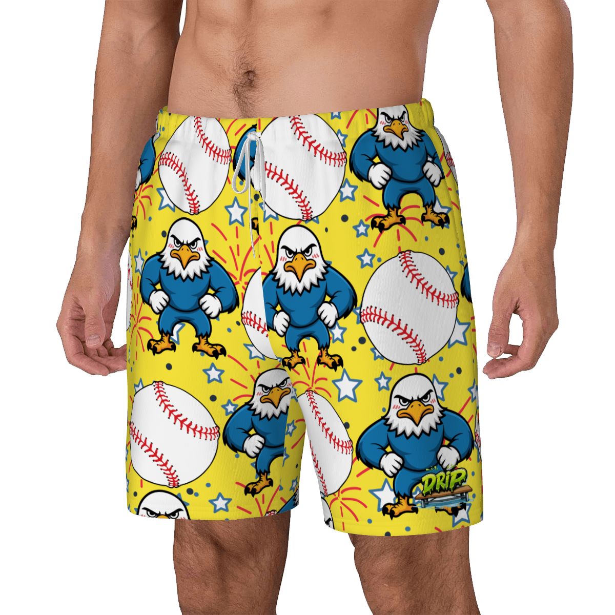 W2W Pro Mesh Hybrid Shorts - Stars and Strikes Yellow