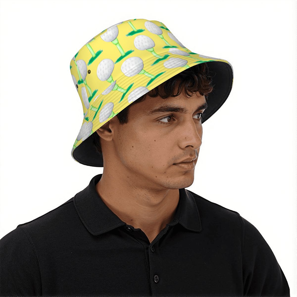 Drip Bucket Hat - Golf Ball and Tee Yellow