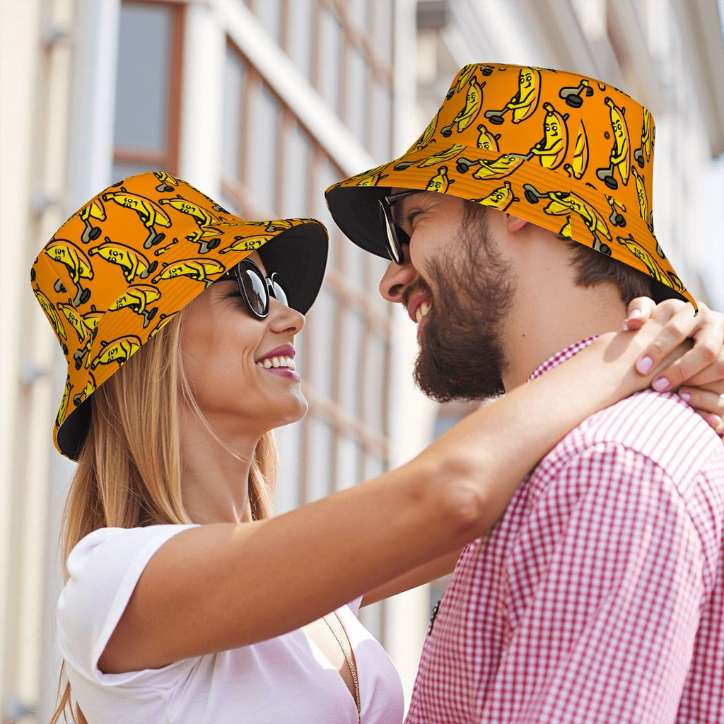 Drip Bucket Hat - Bananas for Hockey Orange