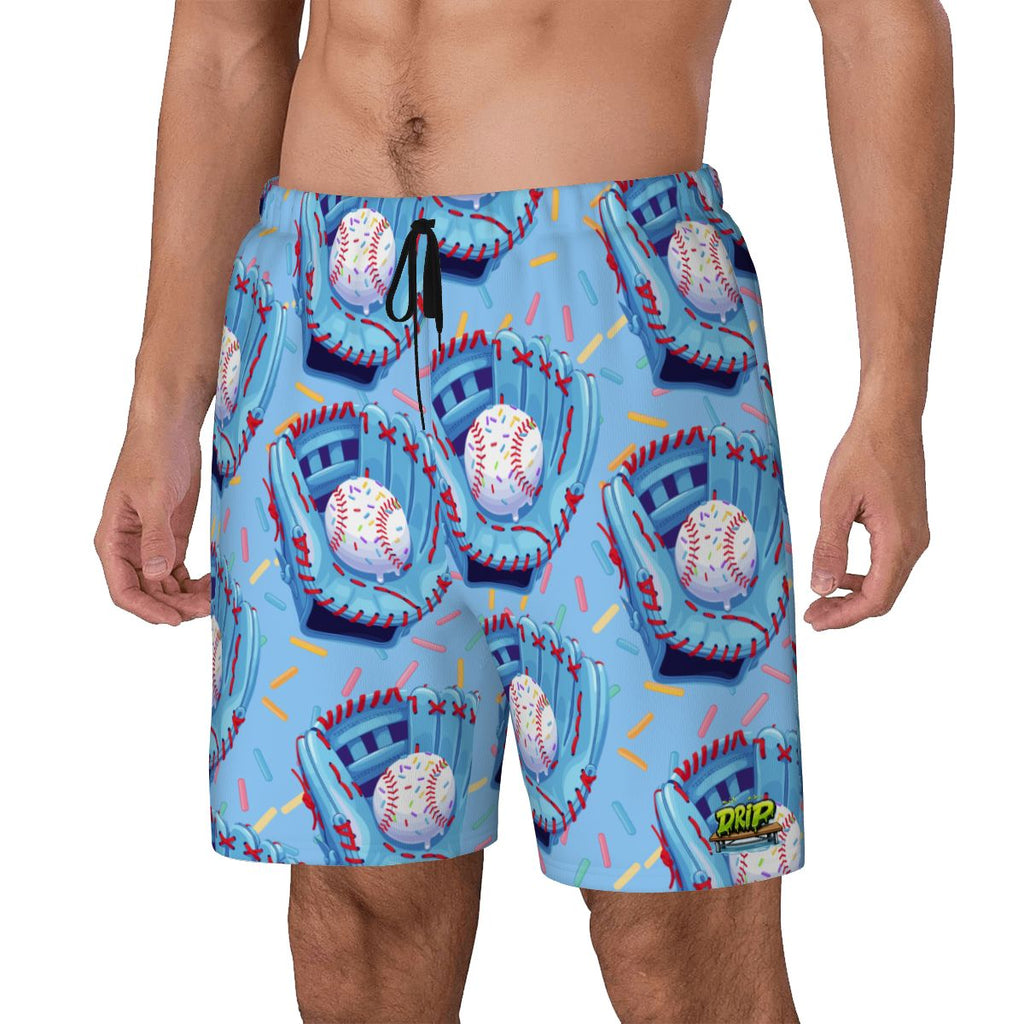 W2W Pro Mesh Hybrid Shorts - Baseball Sprinkles Drip Ice Blue