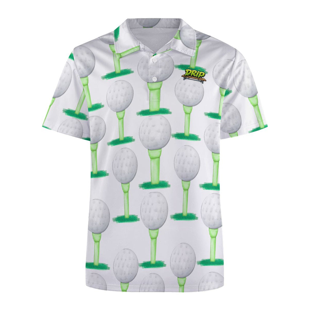 Uncle Golf Shirt - Golf Ball and Tee White