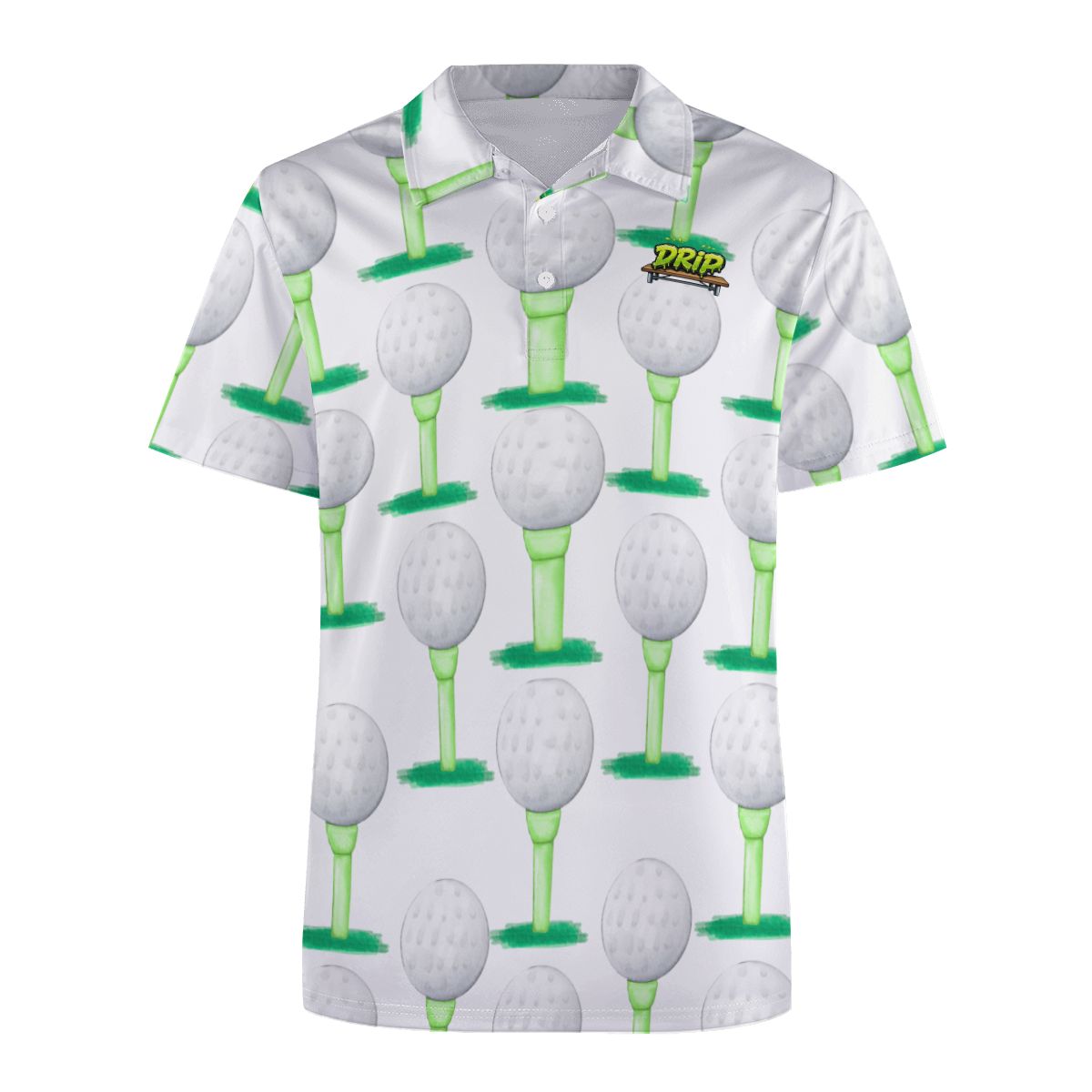 Uncle Golf Shirt - Golf Ball and Tee White