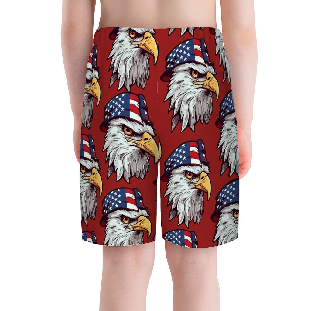 Youth Swim Shorts - Eagles Fly Classic Red