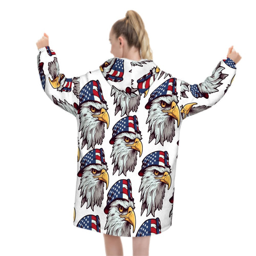 Adult Blanket Sweatshirt - Eagles Fly White