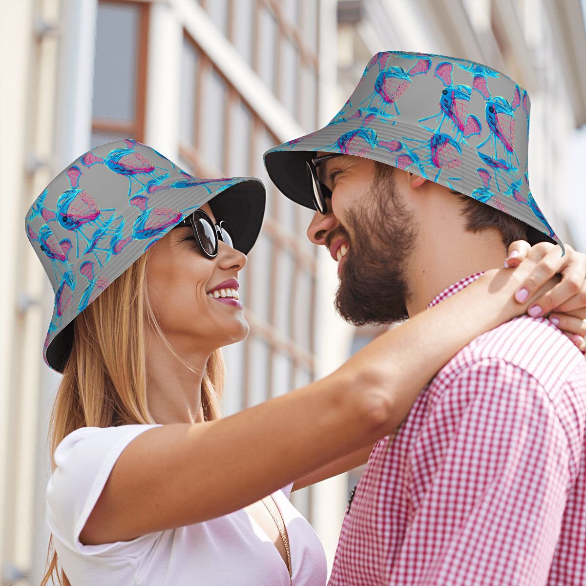 Drip Bucket Hat - Lacrosse Helmet Sticks Grey
