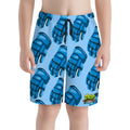 Youth Swim Shorts - Blue Hockey Gloves Ice Blue