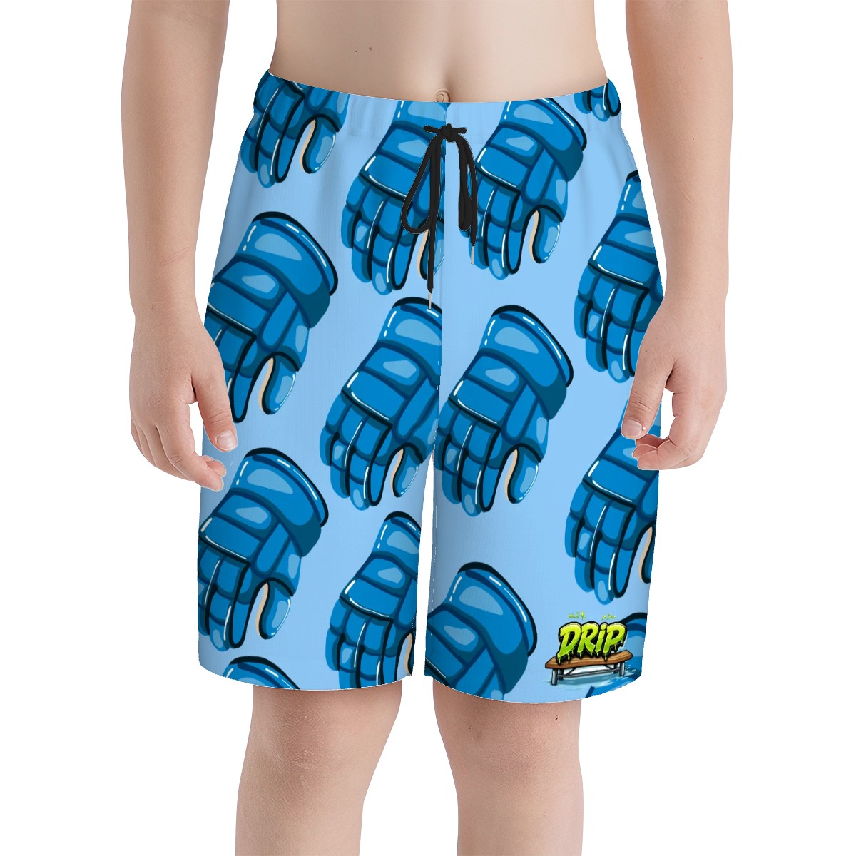 Youth Swim Shorts - Blue Hockey Gloves Ice Blue