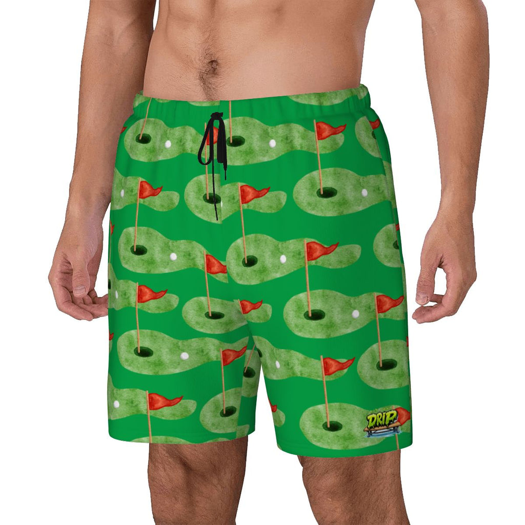 W2W Pro Mesh Hybrid Shorts - Green Hole Sketch Classic Green