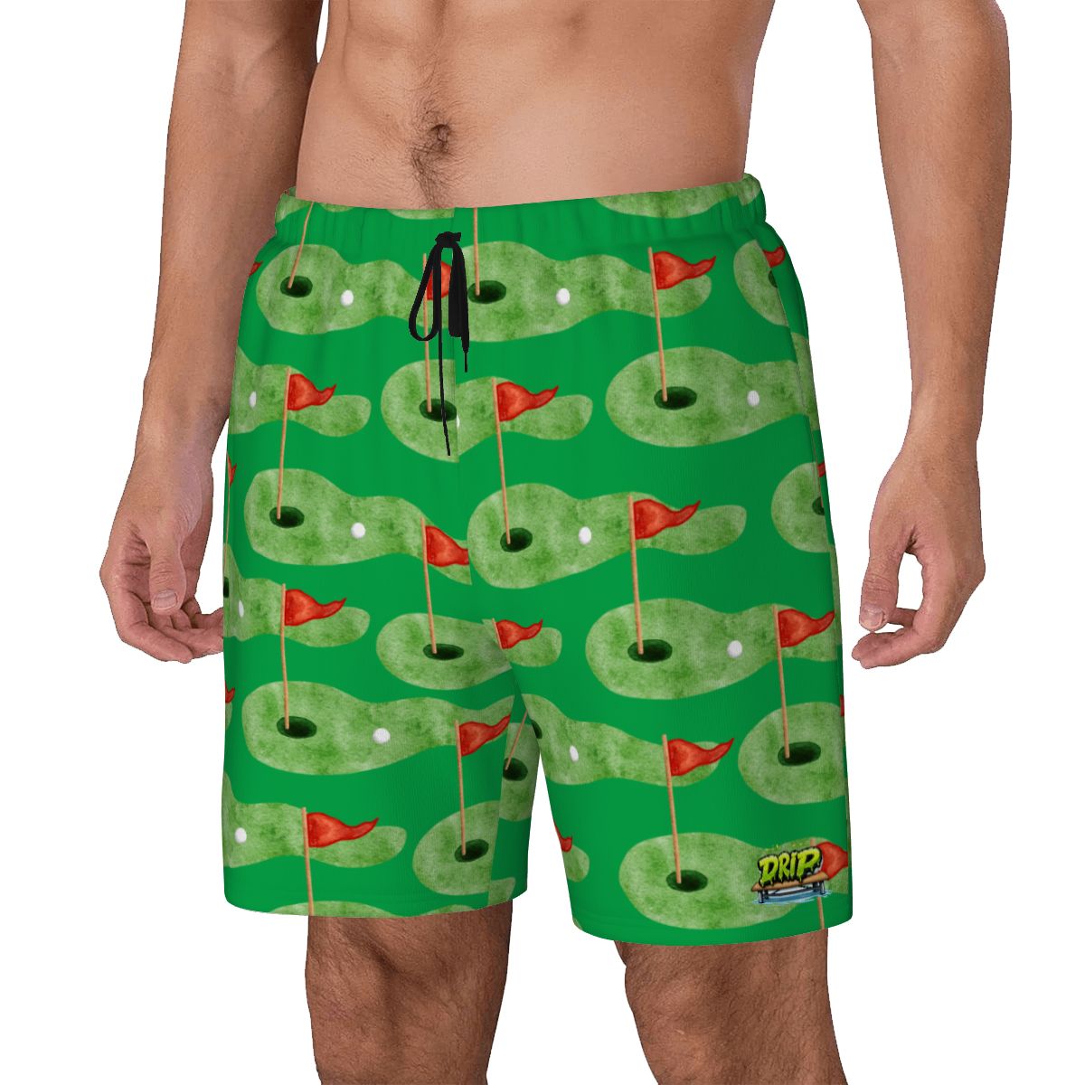 W2W Pro Mesh Hybrid Shorts - Green Hole Sketch Classic Green