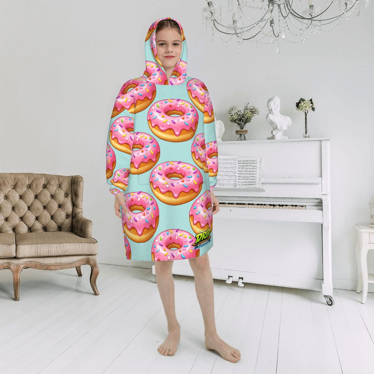 Youth Blanket Sweatshirt - Donut Drip Mint Green