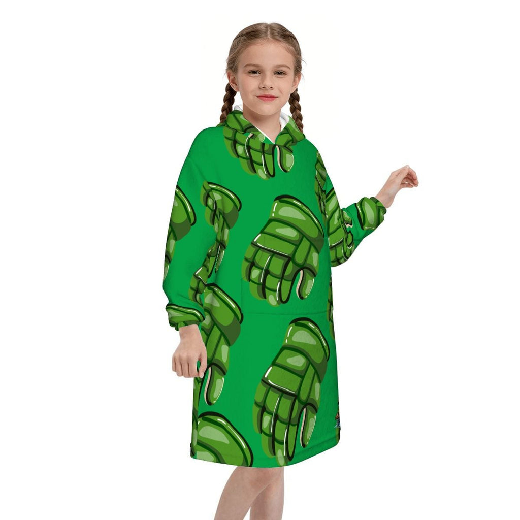 Youth Blanket Sweatshirt - Green Hockey Gloves Classic Green