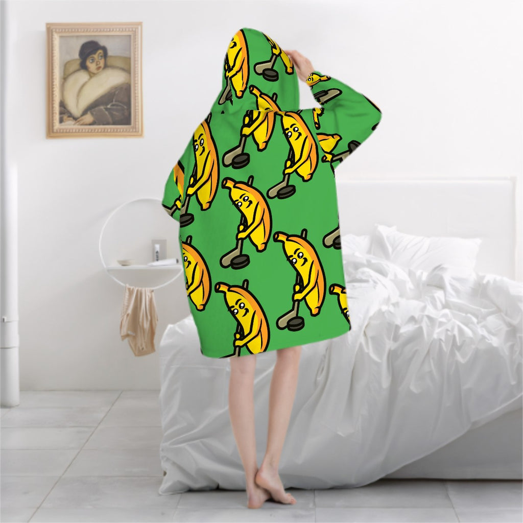 Adult Blanket Sweatshirt - Bananas for Hockey Green