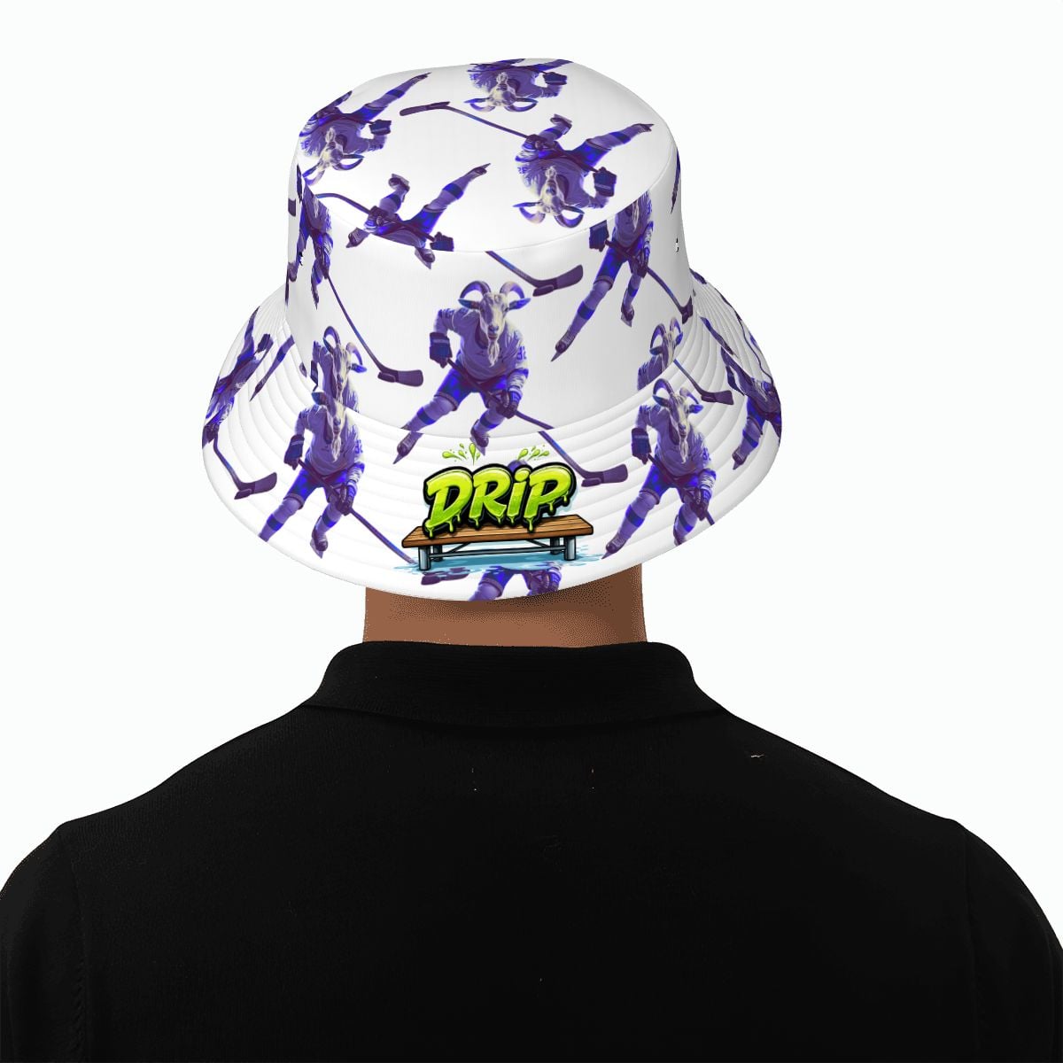 Drip Bucket Hat - The Hockey Goat White