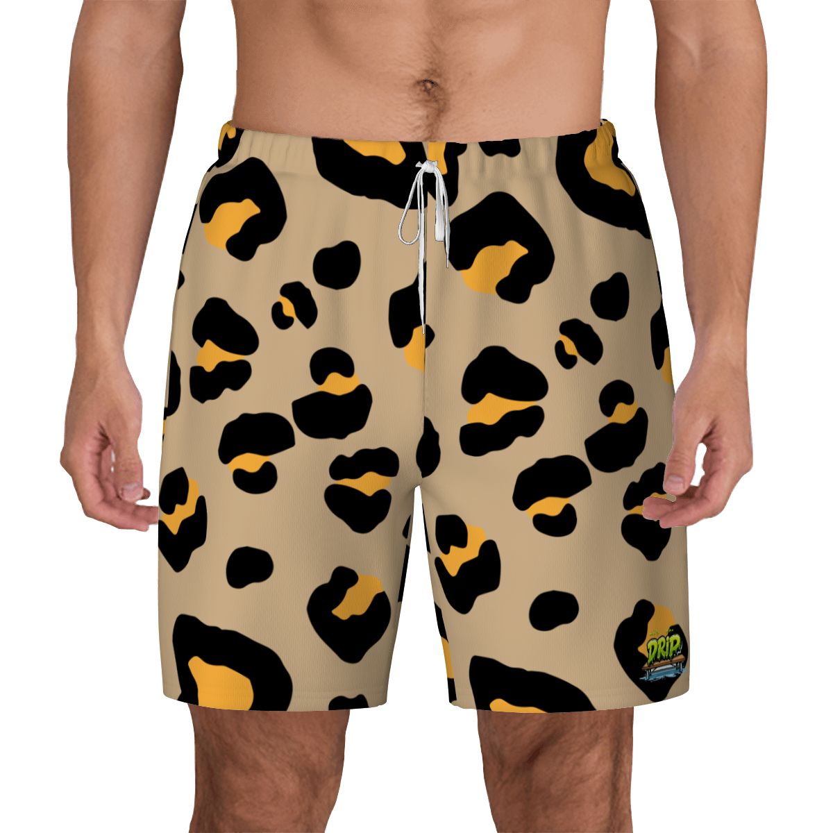 W2W Pro Mesh Hybrid Shorts - Drip Bench Leopard Khaki Tan
