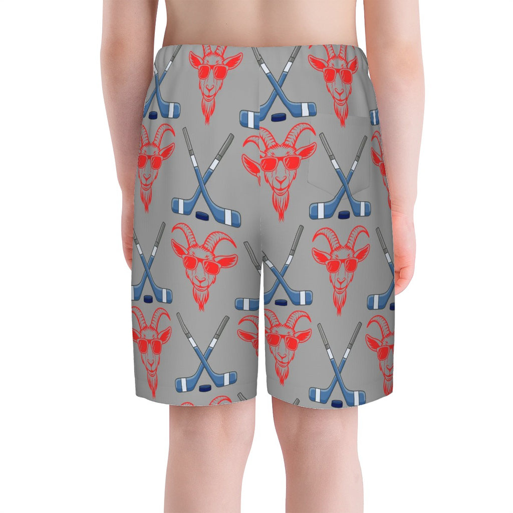 Youth Swim Shorts - Goated Hockey Grey