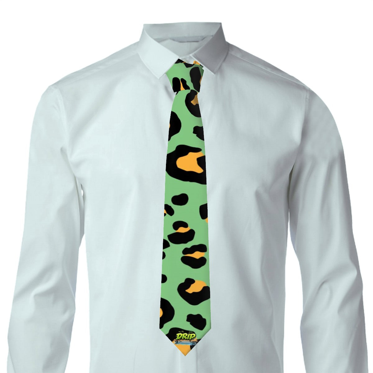 Game Day Tie - Drip Bench Leopard Jungle Green