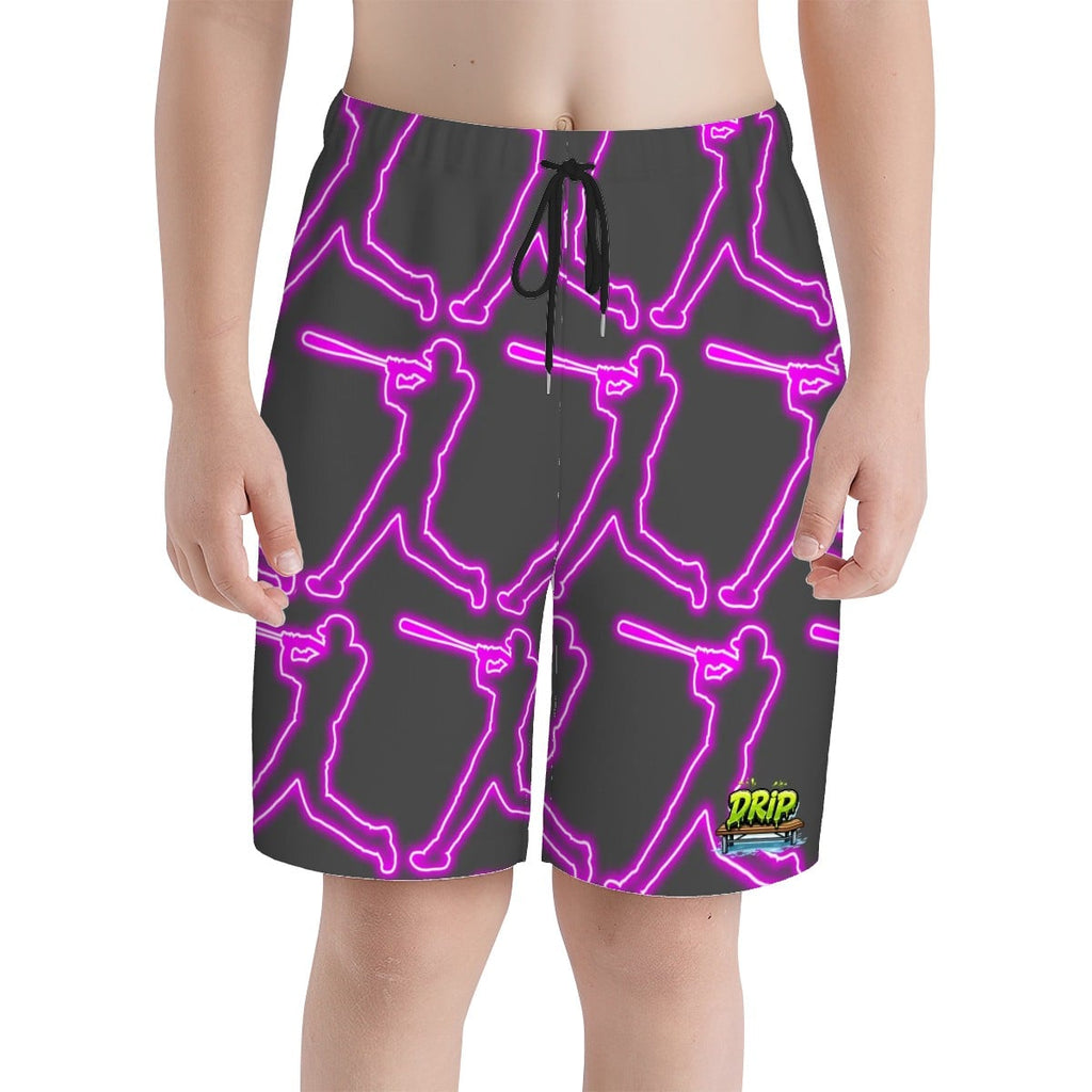 Youth Swim Shorts - Swing Batter Charcoal