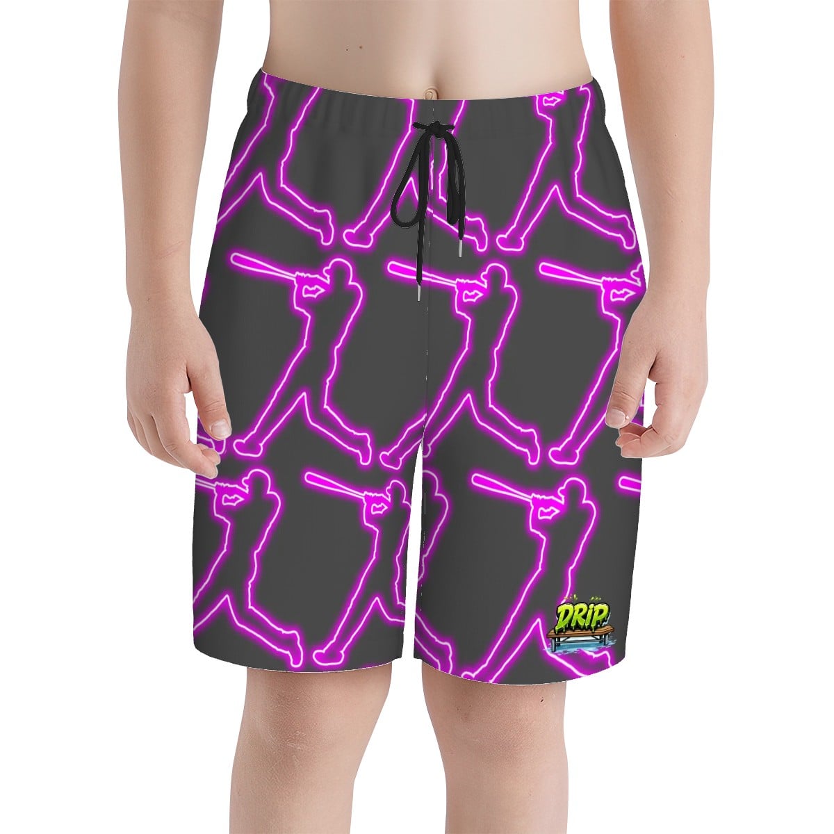Youth Swim Shorts - Swing Batter Charcoal