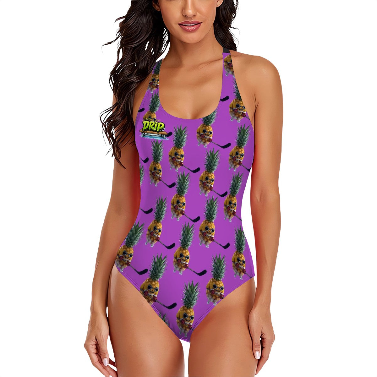 Cross-Back One Piece Swimsuit Women - Piney Snipes Purple