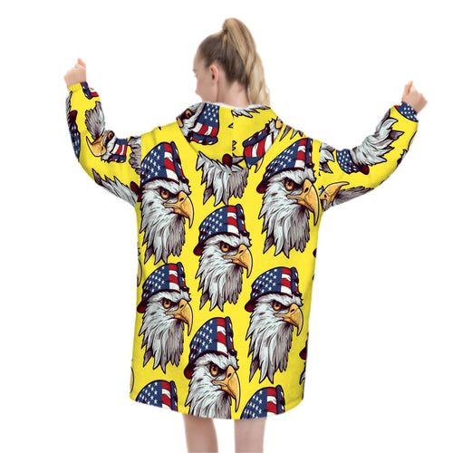 Adult Blanket Sweatshirt - Eagles Fly Yellow