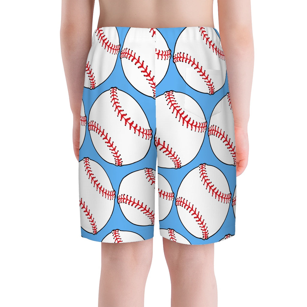 Youth Swim Shorts - Classic Baseball Blue