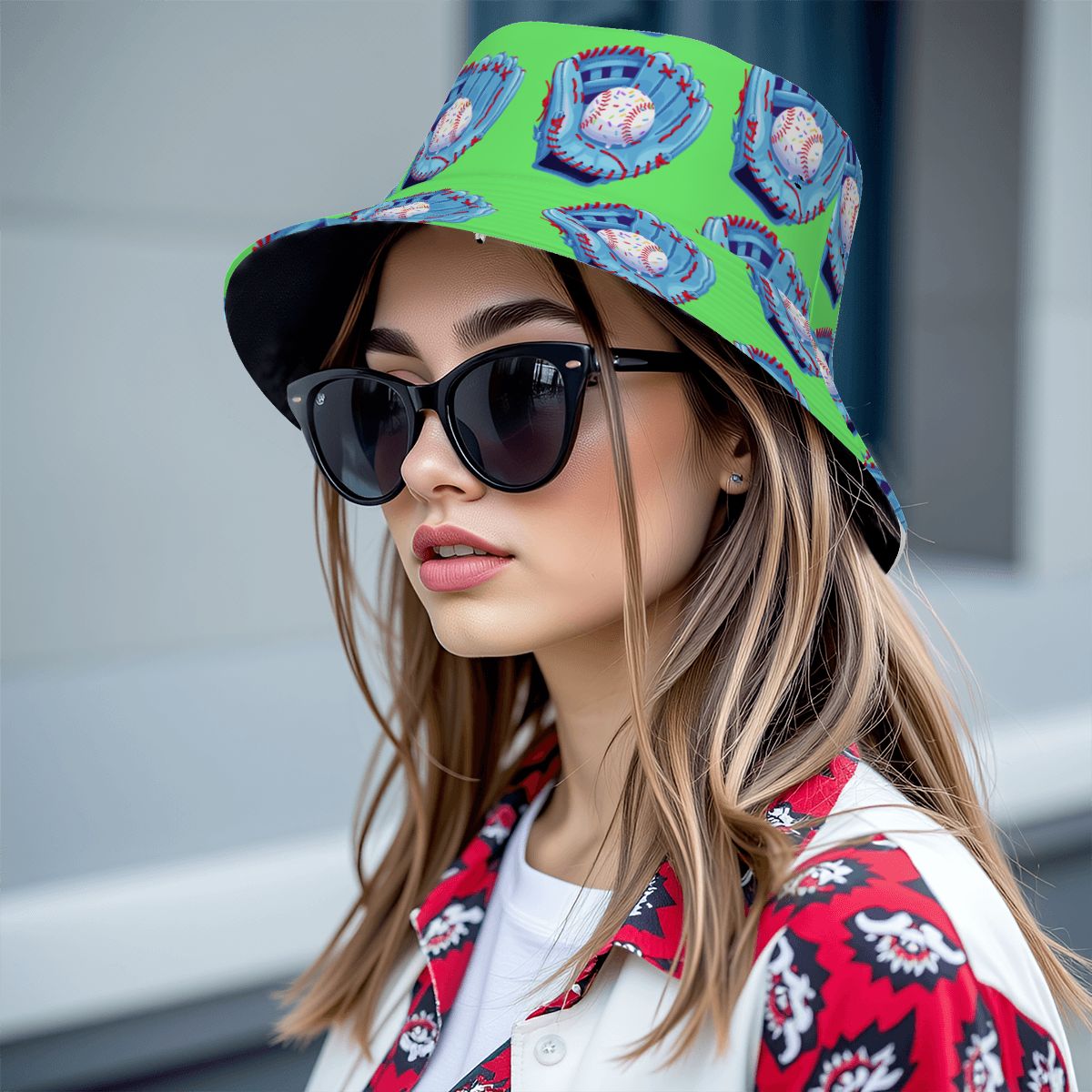 Drip Bucket Hat - Baseball Sprinkles Drip Hot Green