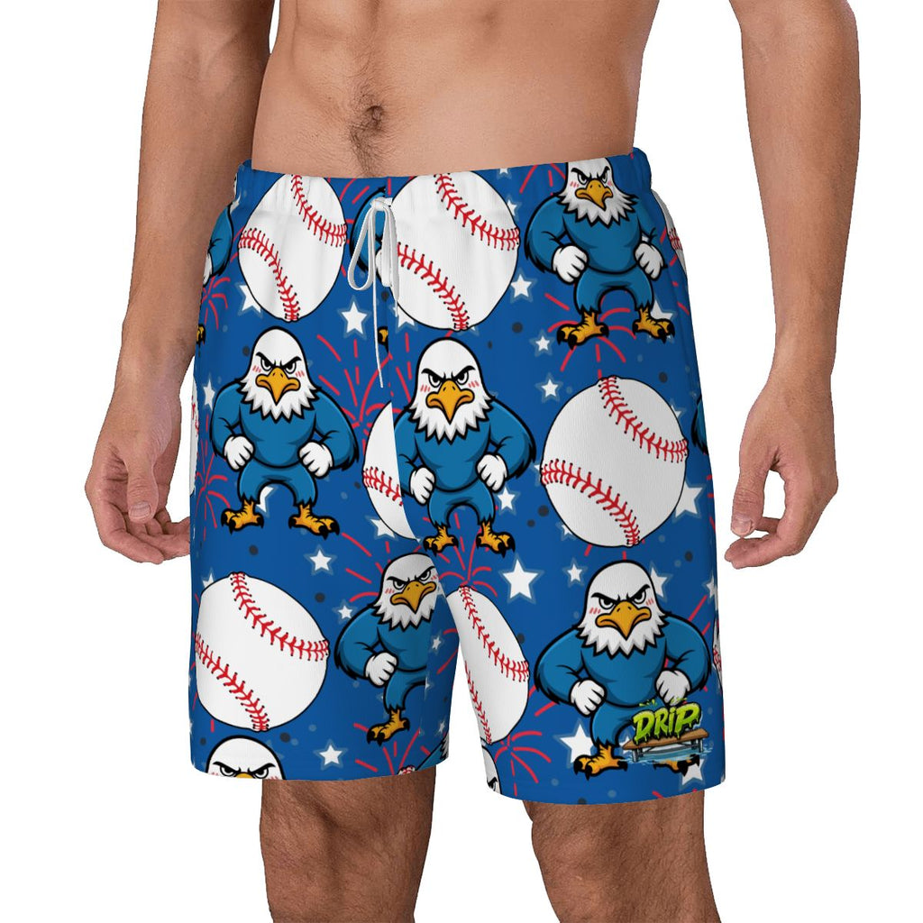 W2W Pro Mesh Hybrid Shorts - Stars and Strikes Dark Blue