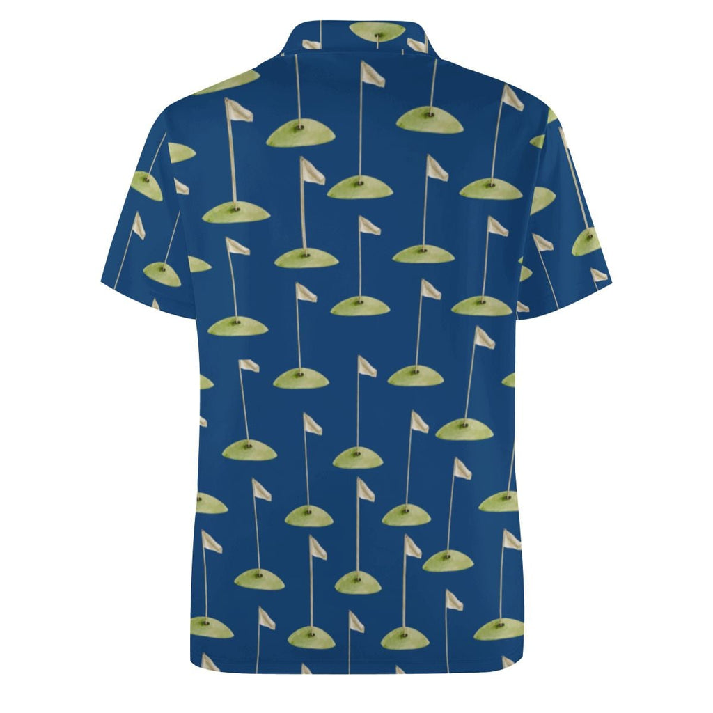 Uncle Golf Shirt - Hole Flag Sketch Navy