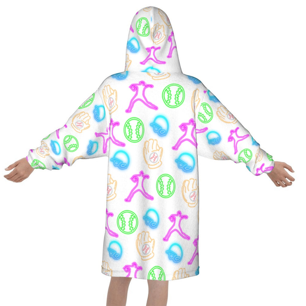 Youth Blanket Sweatshirt - White Neon Lights