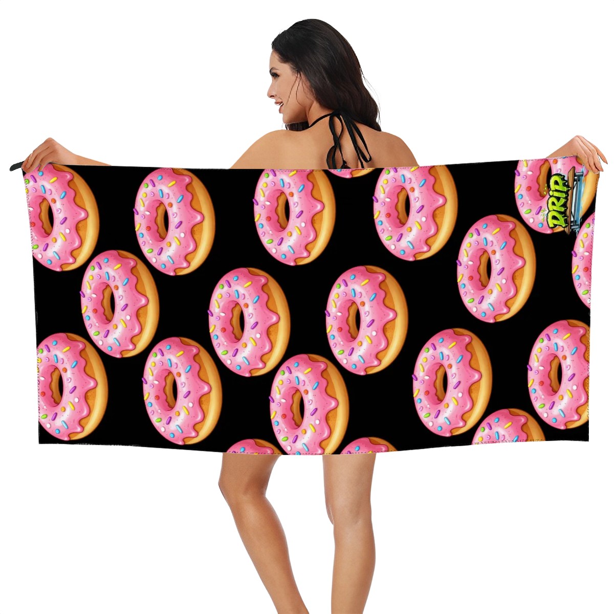 Drip Towel - Donuts Black