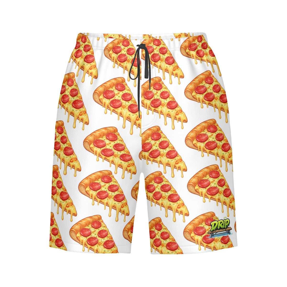 Men/Teen Swim Shorts - Pizza White