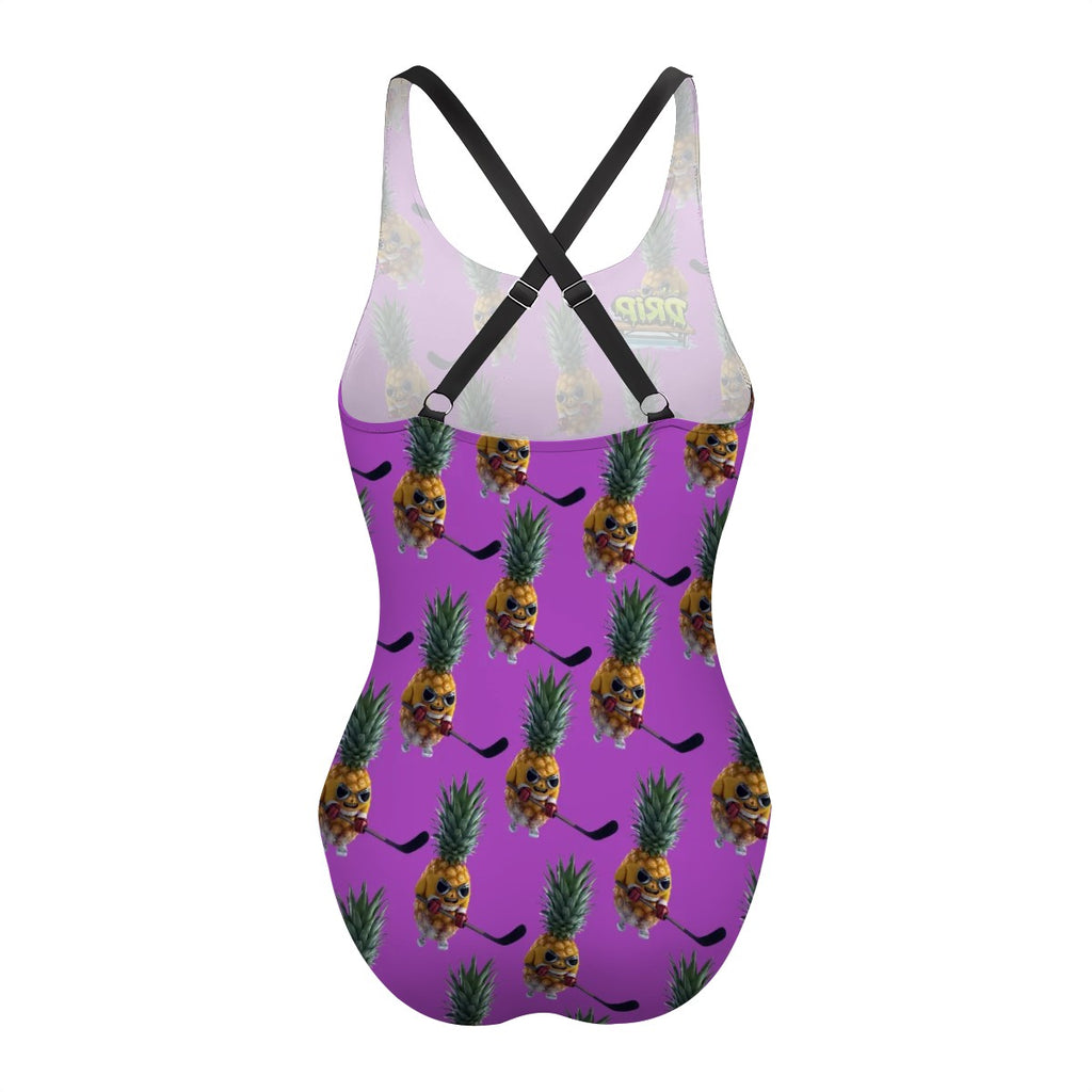 Cross-Back One Piece Swimsuit Women - Piney Snipes Purple