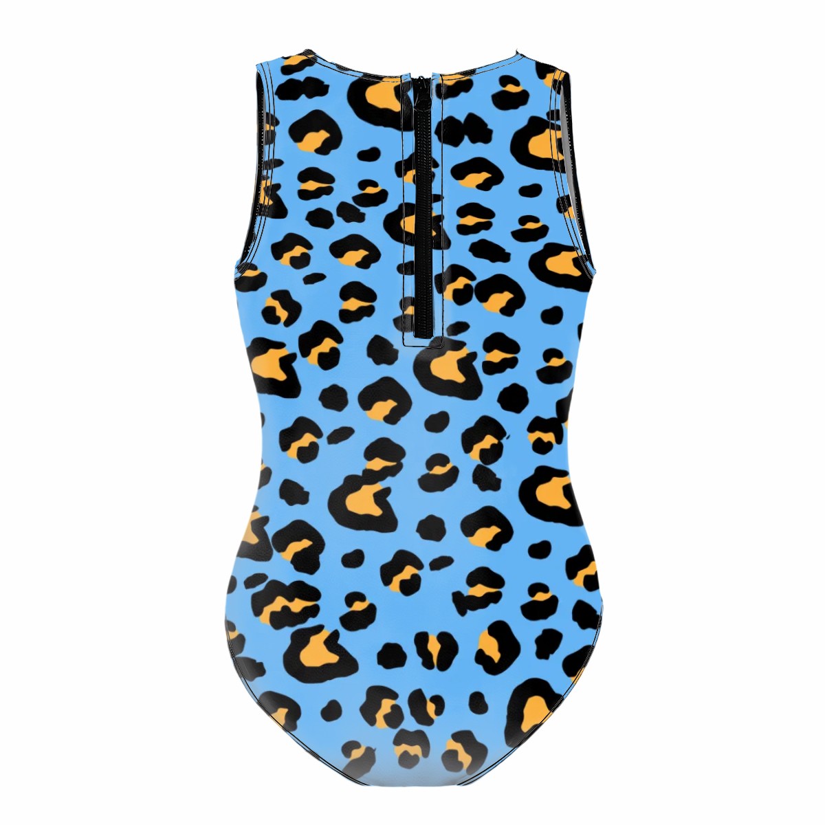 Girls One Piece Swimsuits - Drip Bench Leopard Sky Blue
