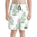 Youth Swim Shorts - Baseball Catcher White