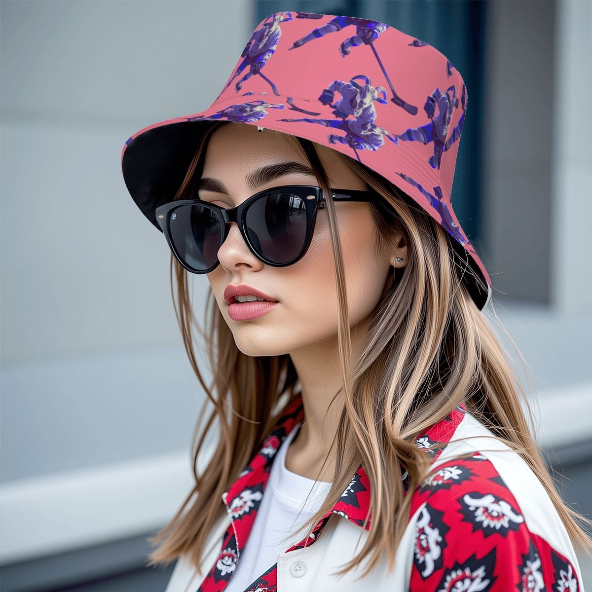 Drip Bucket Hat - The Hockey Goat Pink