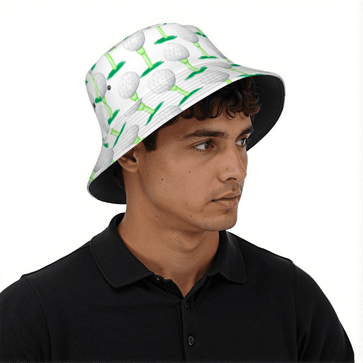 Drip Bucket Hat - Golf Ball and Tee White