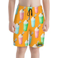 Youth Swim Shorts - Ice Cream Lacrosse Orange