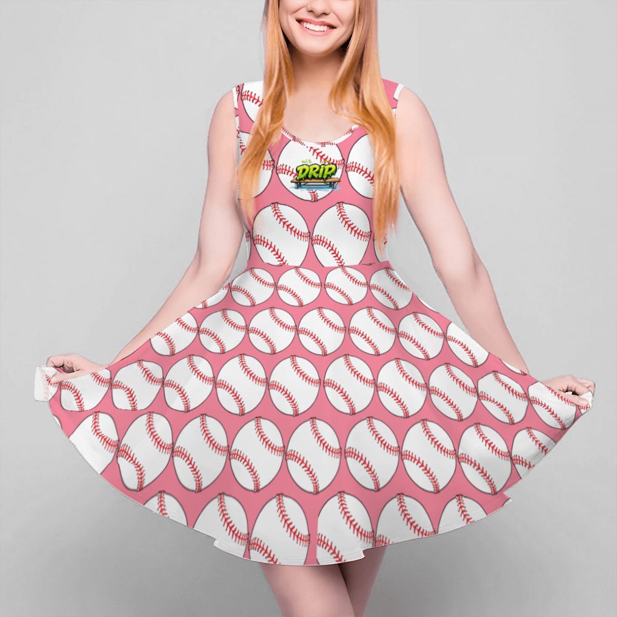 Women's Game Day Dress - Classic Baseball Pink