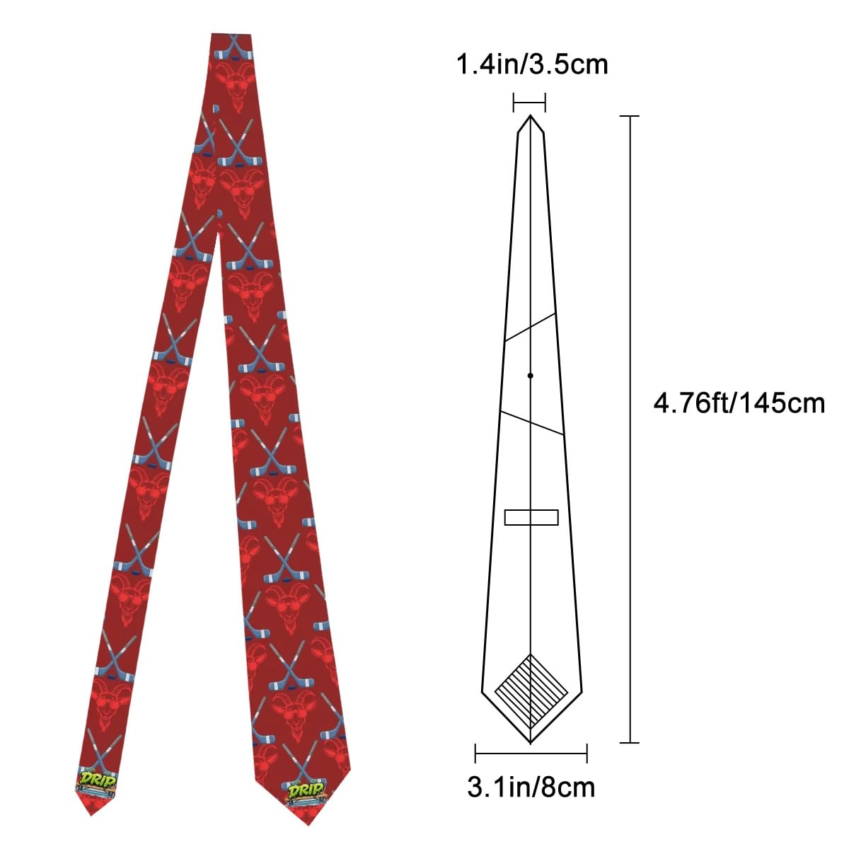 Game Day Tie - Goated Hockey Classic Red