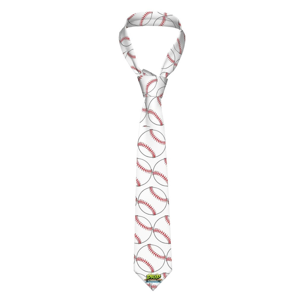 Game Day Tie - Baseballs Classic White