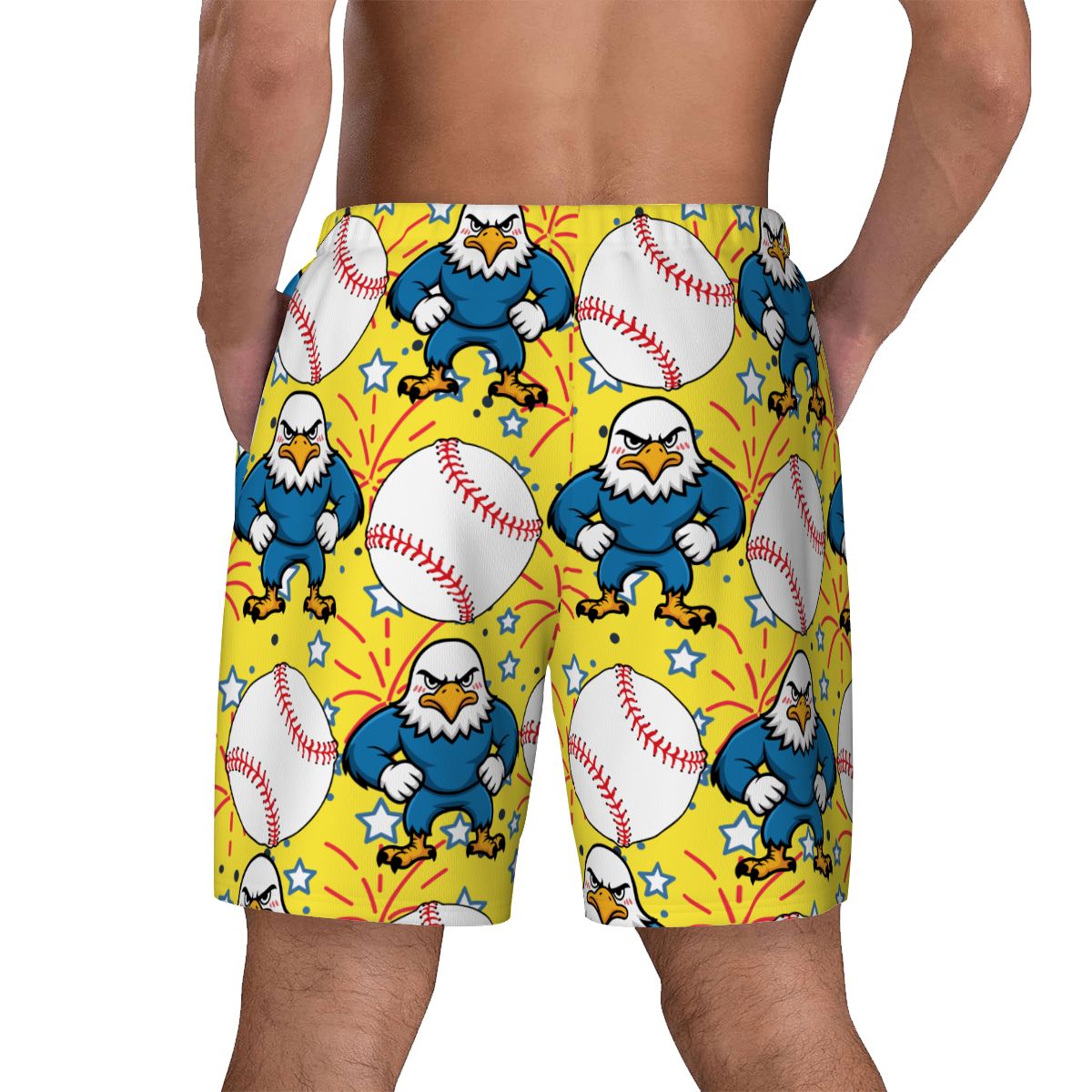 W2W Pro Mesh Hybrid Shorts - Stars and Strikes Yellow