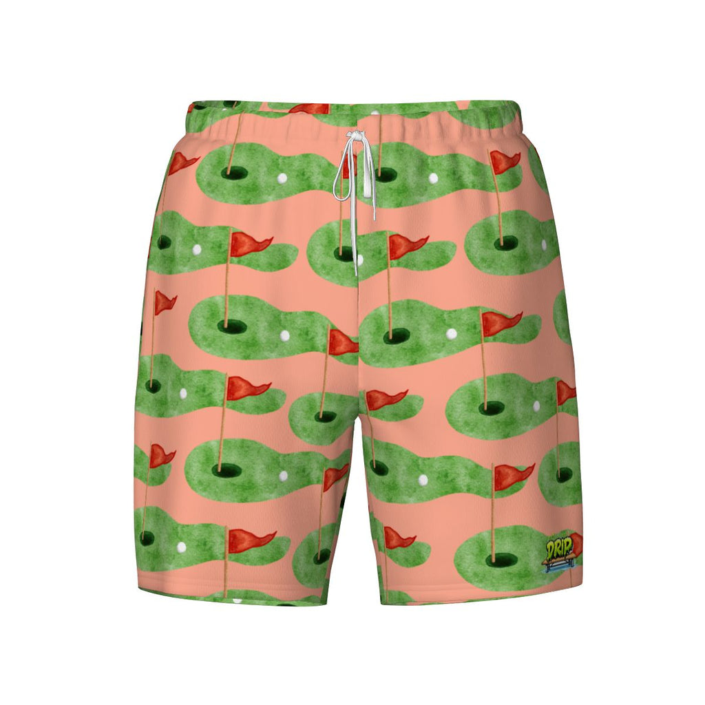 W2W Pro Mesh Hybrid Shorts - Green Hole Sketch Salmon