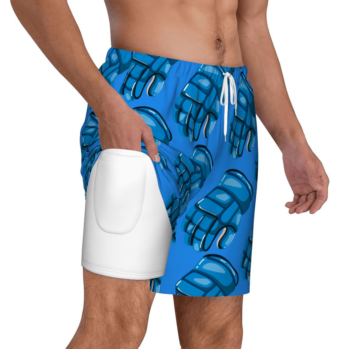W2W Pro Mesh Hybrid Shorts - Blue Hockey Gloves Dark Blue